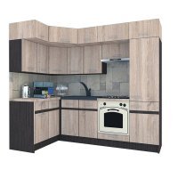 Bucatarie de Colt BIG GENA NEW DR. 140-250, Stejar Sonoma